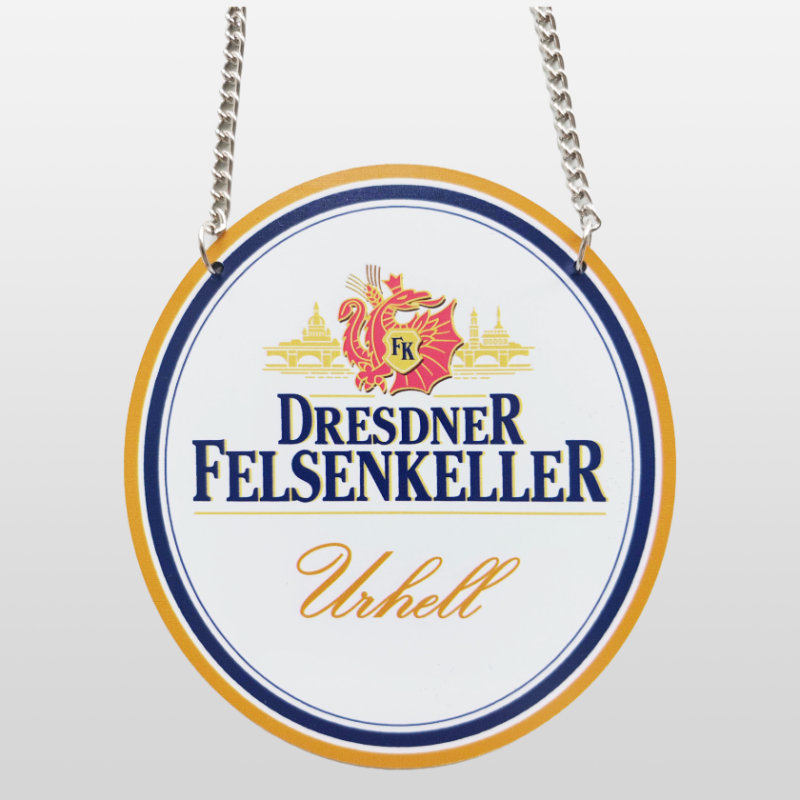 Zapfhahnschild "Dresdner Felsenkeller Urhell"